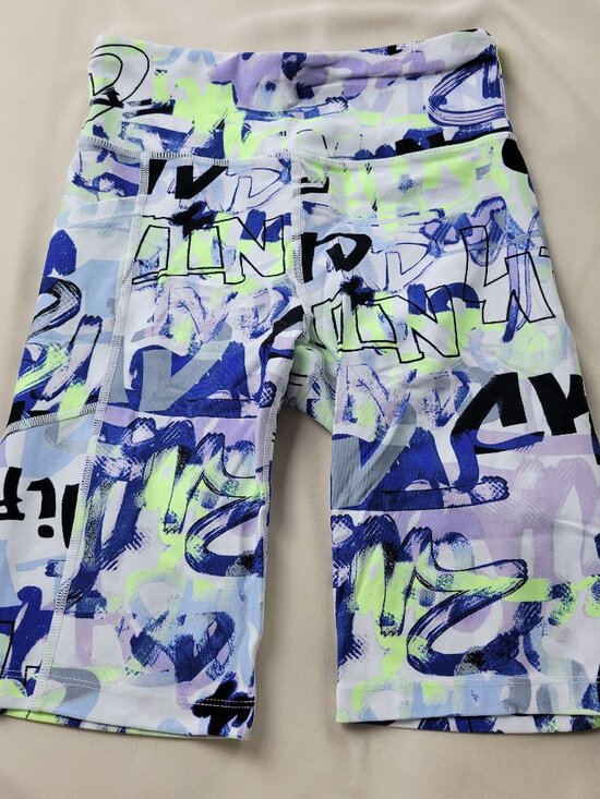 Calvin Klein Women's Size XS Bike Shorts Blue Black White - Picture 1 of 3